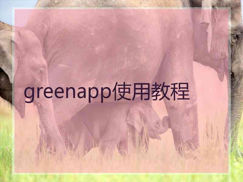 greenapp使用教程