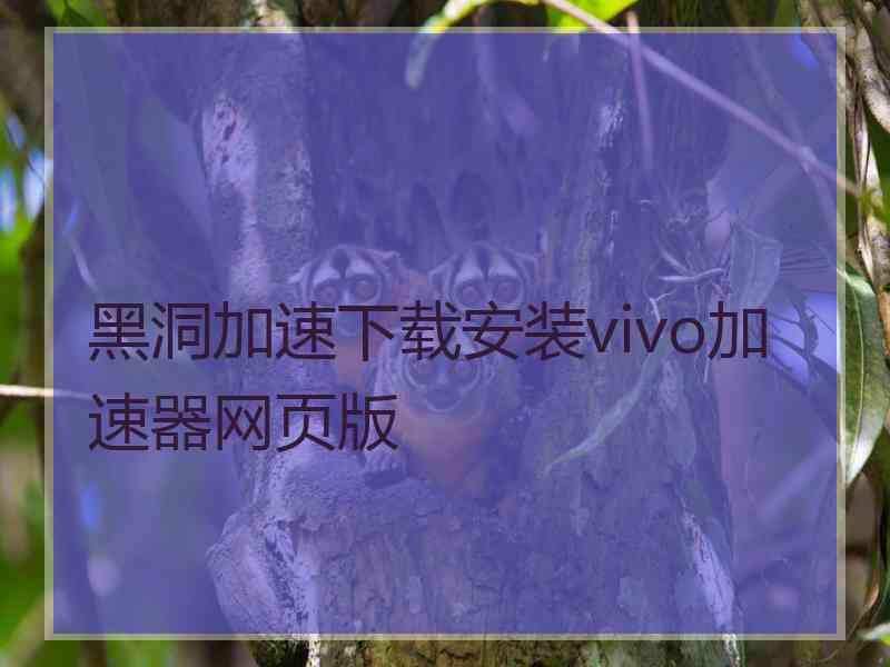 黑洞加速下载安装vivo加速器网页版