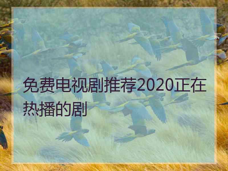 免费电视剧推荐2020正在热播的剧
