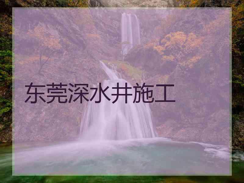 东莞深水井施工