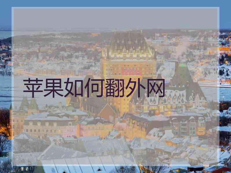 苹果如何翻外网