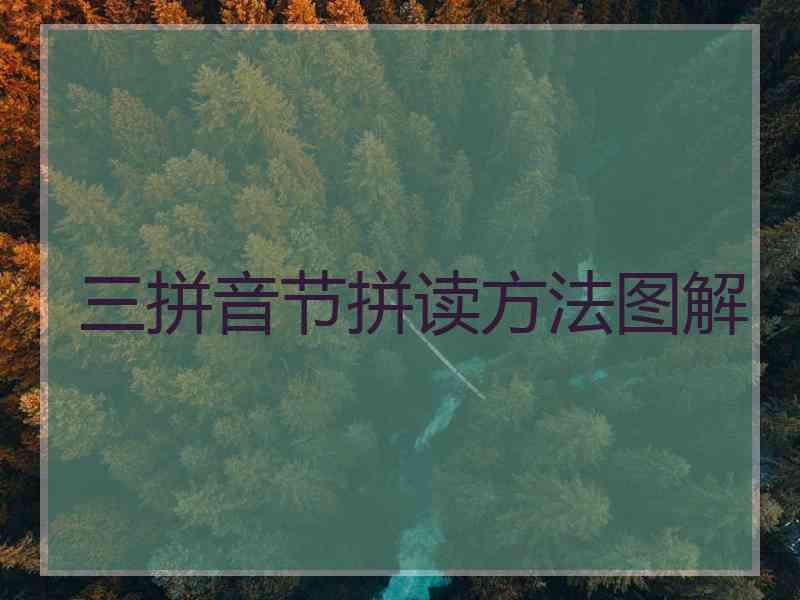 三拼音节拼读方法图解