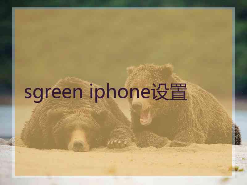 sgreen iphone设置