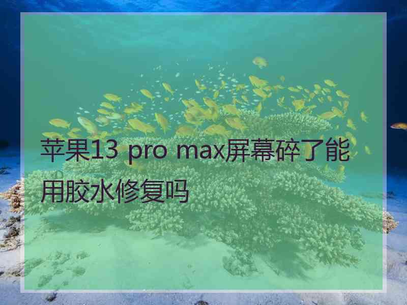 苹果13 pro max屏幕碎了能用胶水修复吗