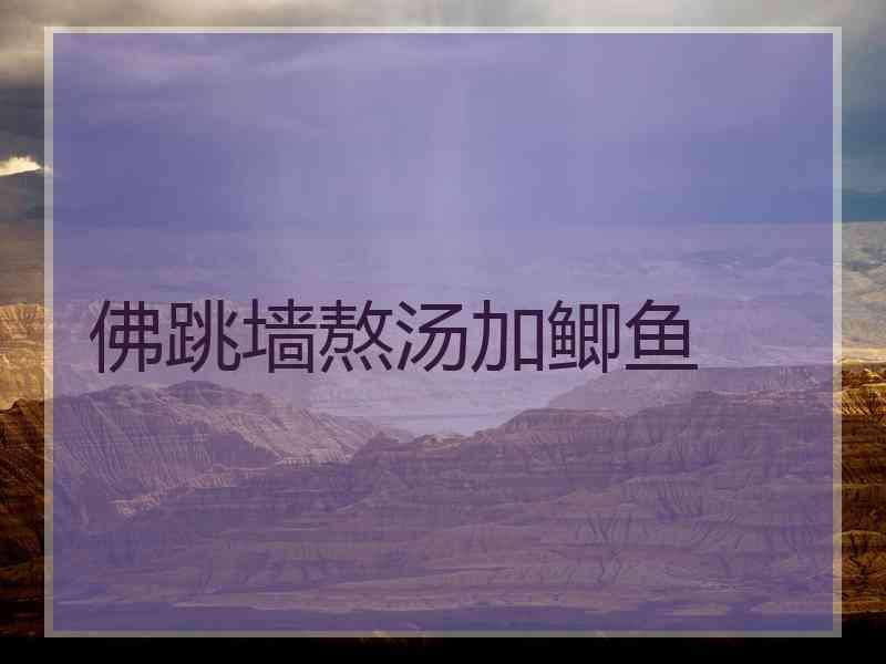 佛跳墙熬汤加鲫鱼