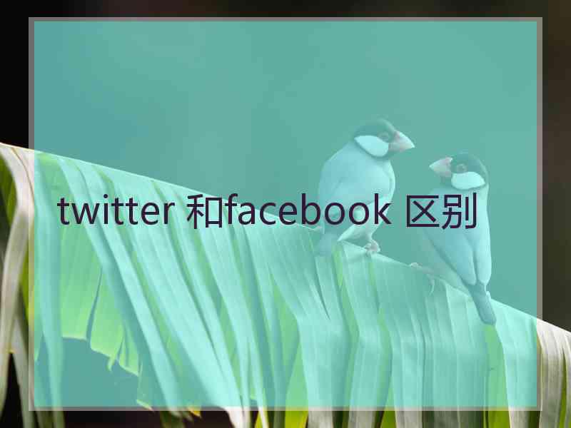 twitter 和facebook 区别