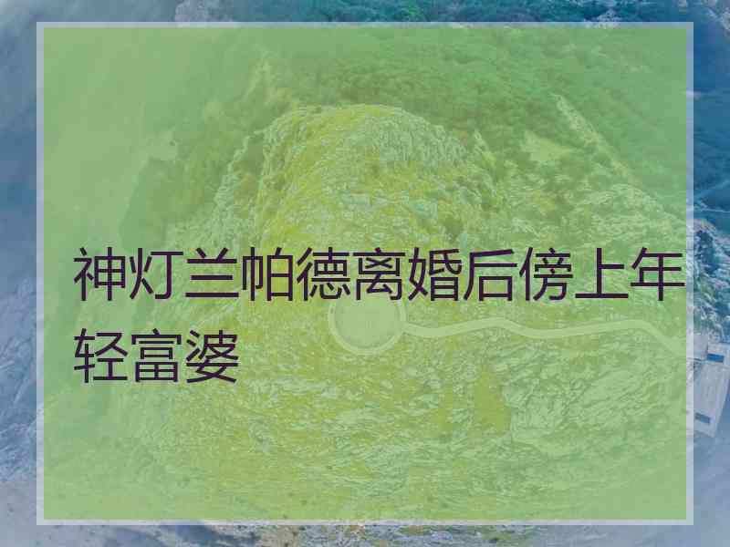 神灯兰帕德离婚后傍上年轻富婆