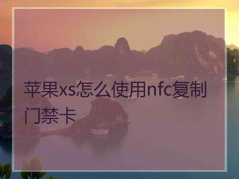 苹果xs怎么使用nfc复制门禁卡