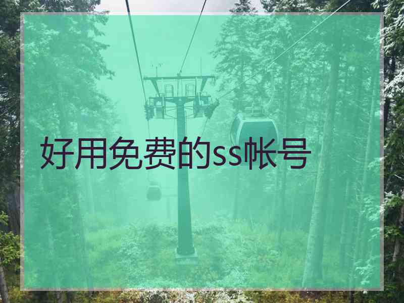 好用免费的ss帐号