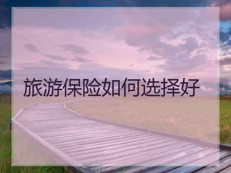 旅游保险如何选择好