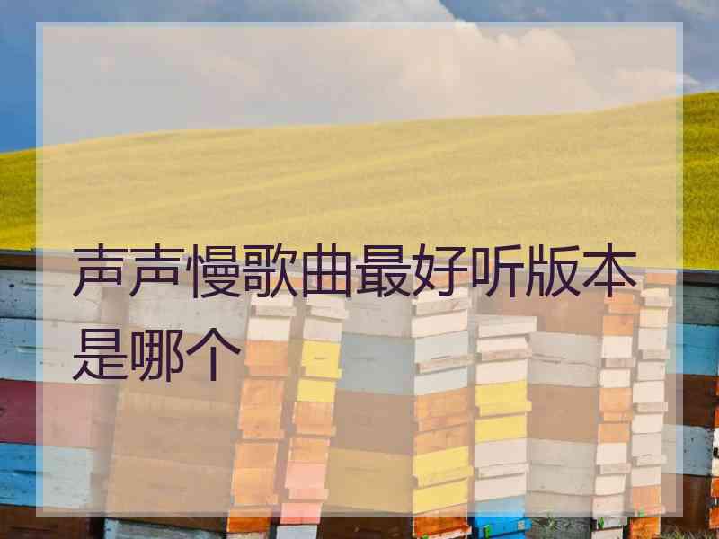 声声慢歌曲最好听版本是哪个