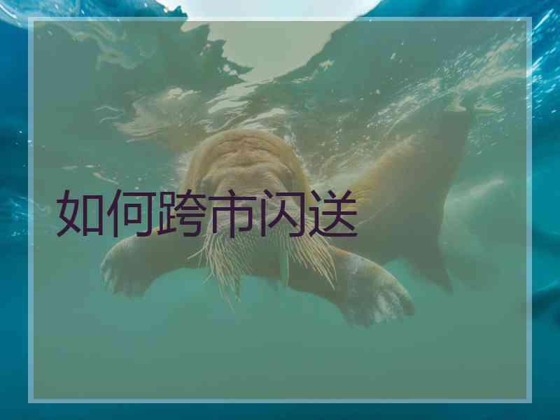如何跨市闪送