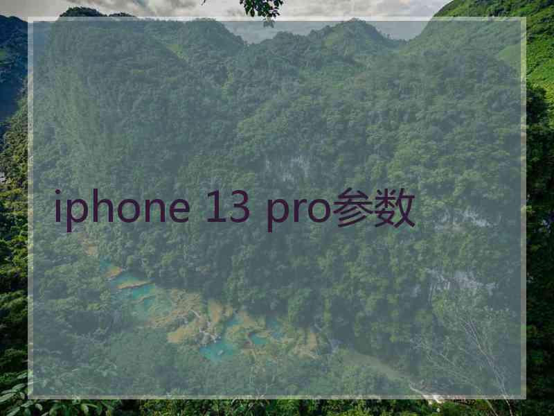 iphone 13 pro参数