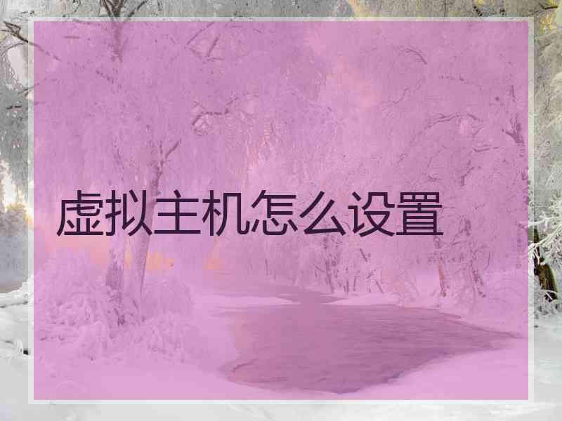 虚拟主机怎么设置