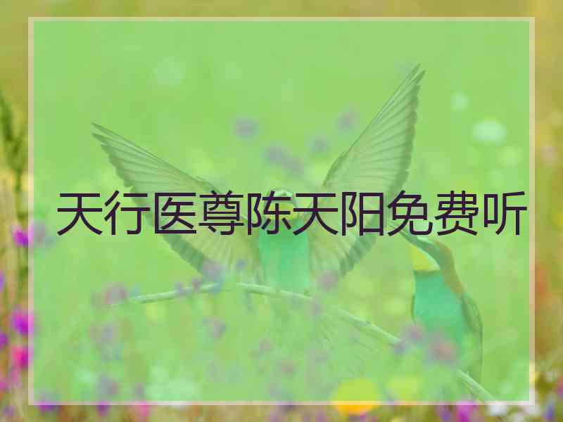 天行医尊陈天阳免费听