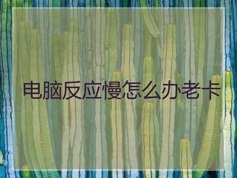 电脑反应慢怎么办老卡