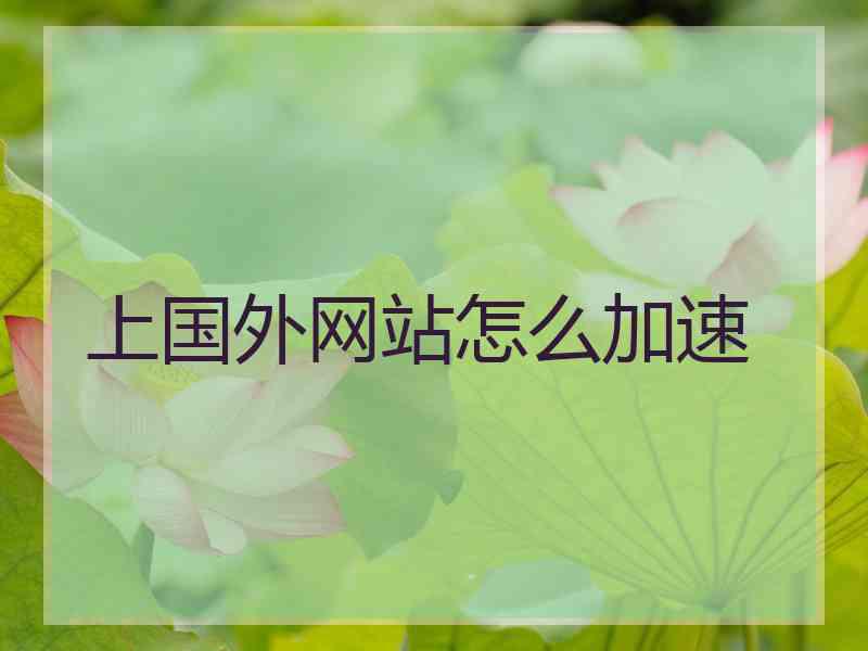 上国外网站怎么加速