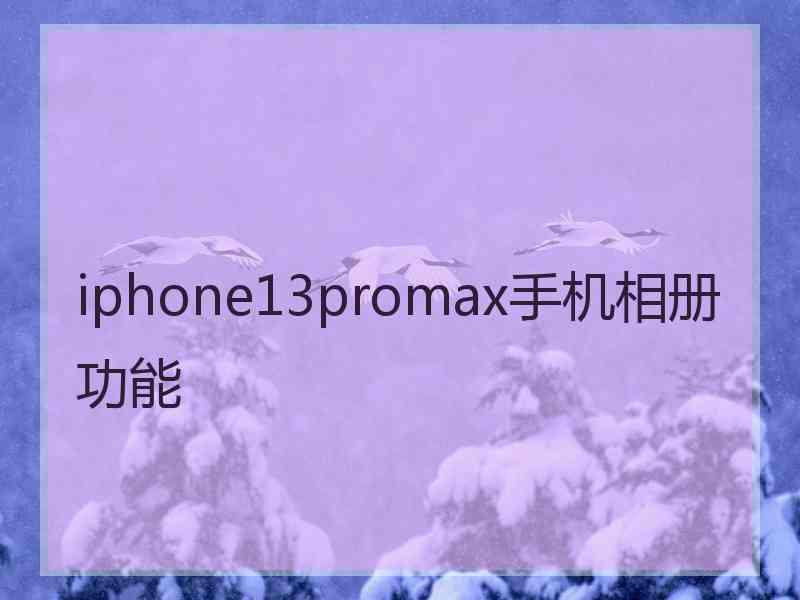 iphone13promax手机相册功能