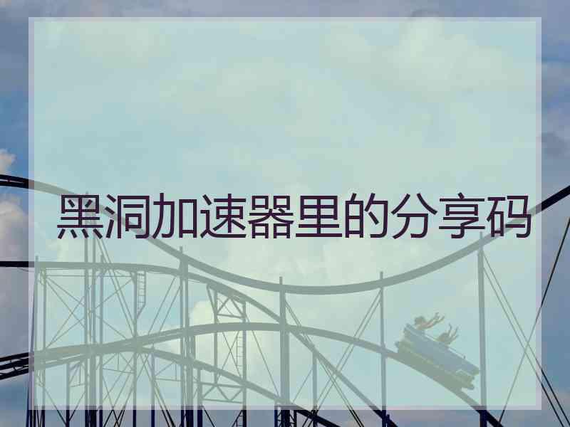 黑洞加速器里的分享码