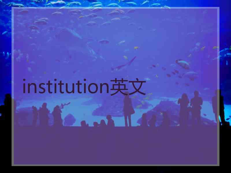 institution英文