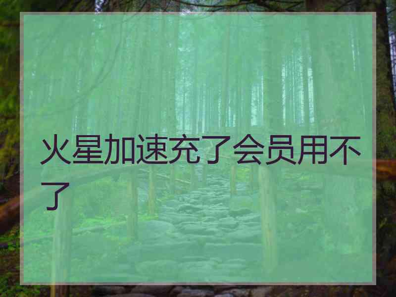 火星加速充了会员用不了