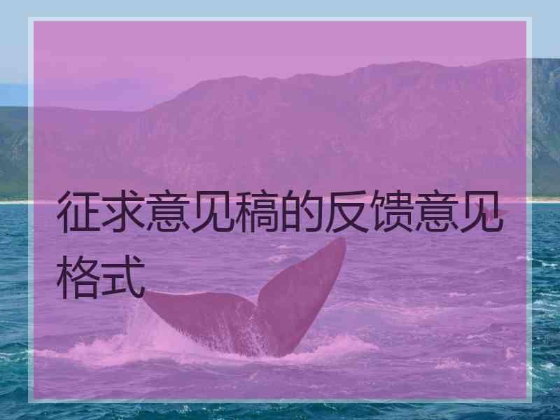 征求意见稿的反馈意见格式