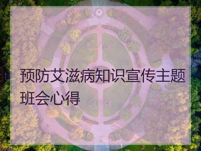 预防艾滋病知识宣传主题班会心得