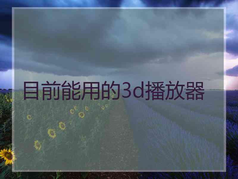 目前能用的3d播放器
