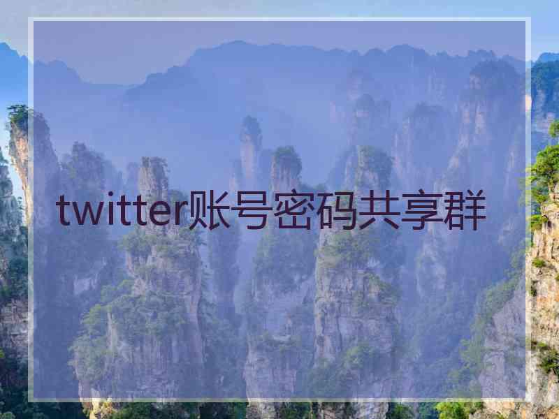 twitter账号密码共享群