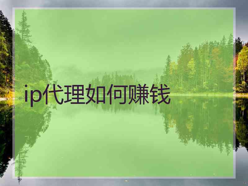ip代理如何赚钱