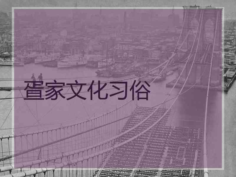疍家文化习俗