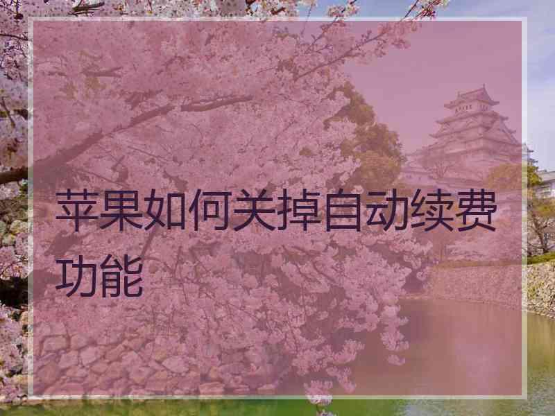苹果如何关掉自动续费功能