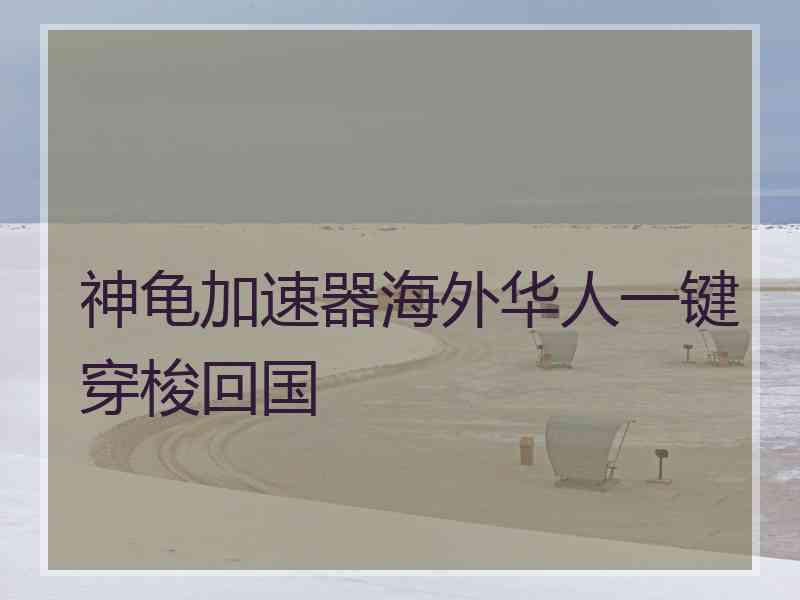 神龟加速器海外华人一键穿梭回国