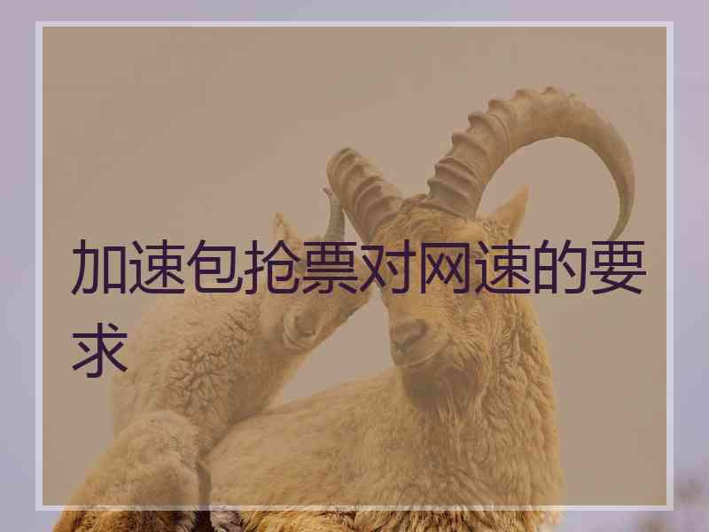 加速包抢票对网速的要求