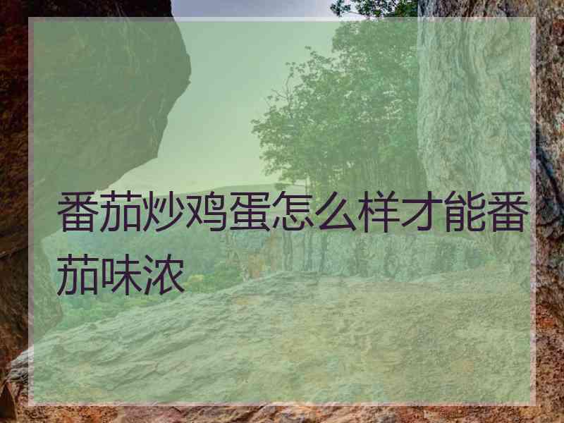 番茄炒鸡蛋怎么样才能番茄味浓