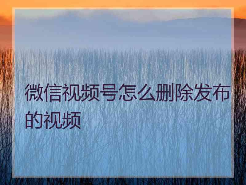 微信视频号怎么删除发布的视频