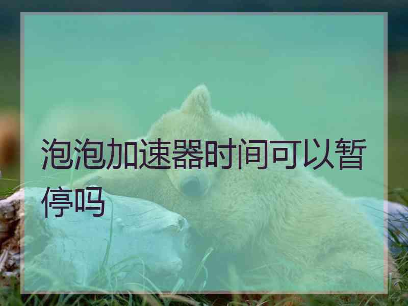 泡泡加速器时间可以暂停吗