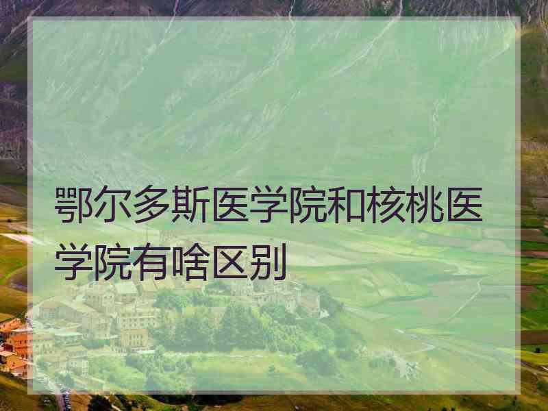 鄂尔多斯医学院和核桃医学院有啥区别
