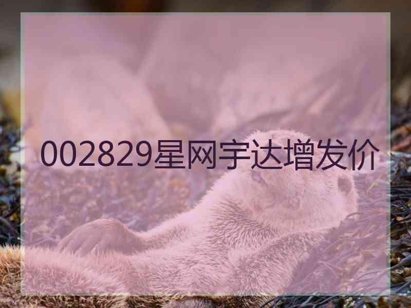 002829星网宇达增发价
