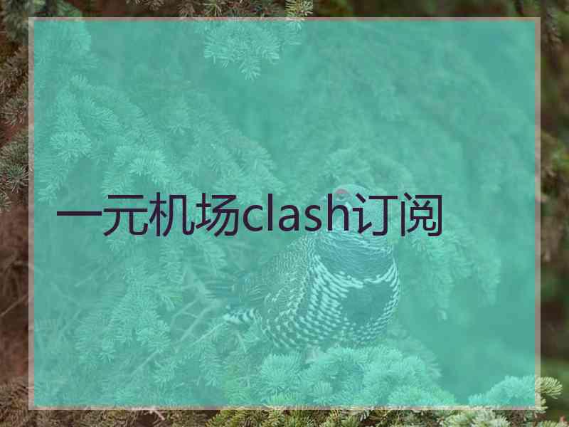 一元机场clash订阅