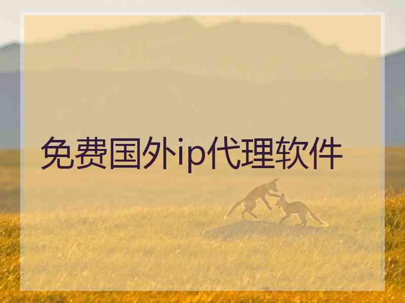 免费国外ip代理软件
