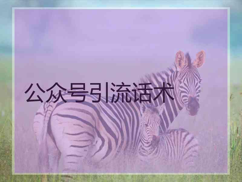 公众号引流话术