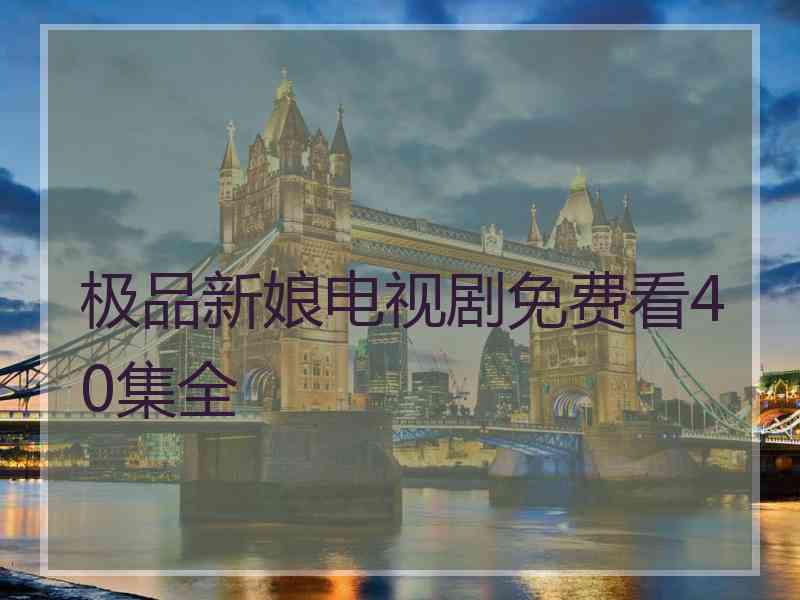 极品新娘电视剧免费看40集全