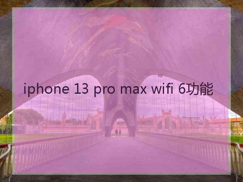 iphone 13 pro max wifi 6功能