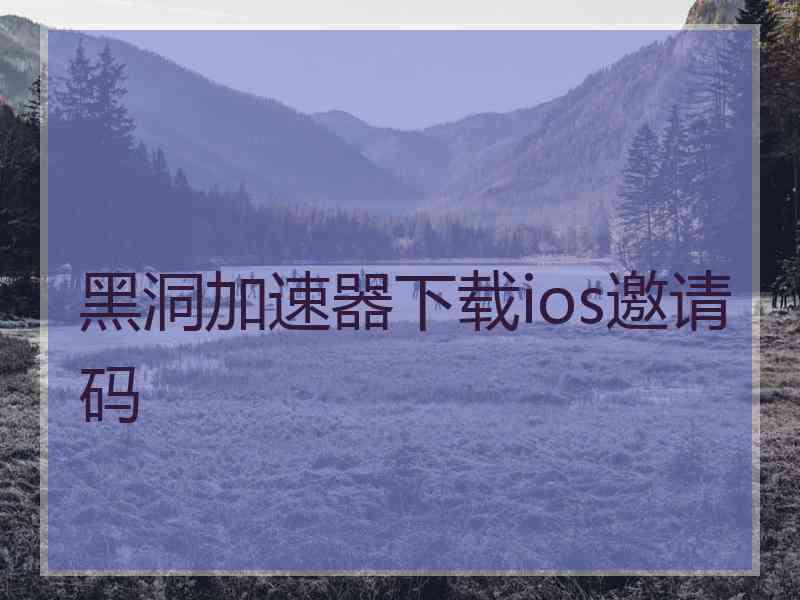 黑洞加速器下载ios邀请码