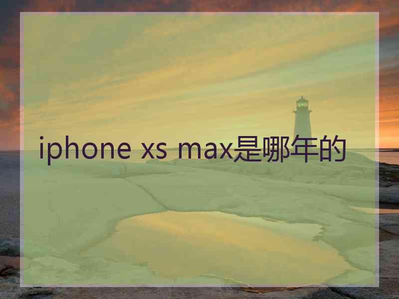 iphone xs max是哪年的