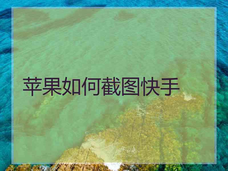 苹果如何截图快手