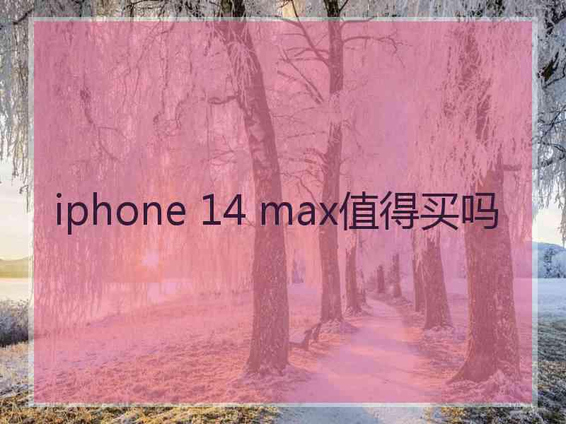 iphone 14 max值得买吗