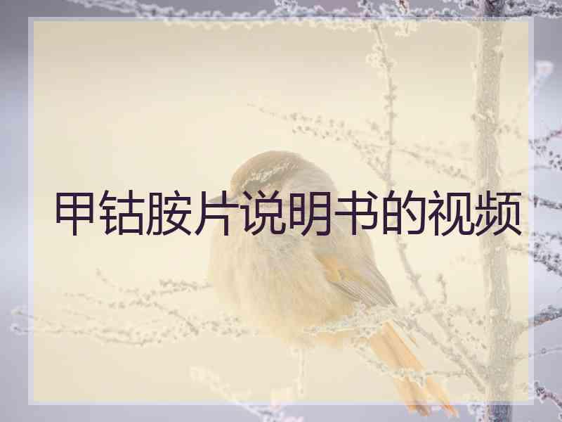 甲钴胺片说明书的视频