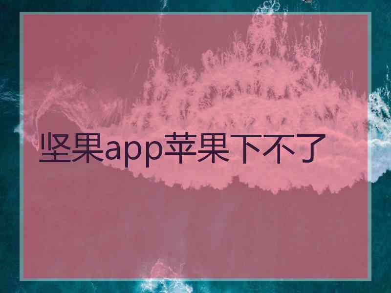 坚果app苹果下不了
